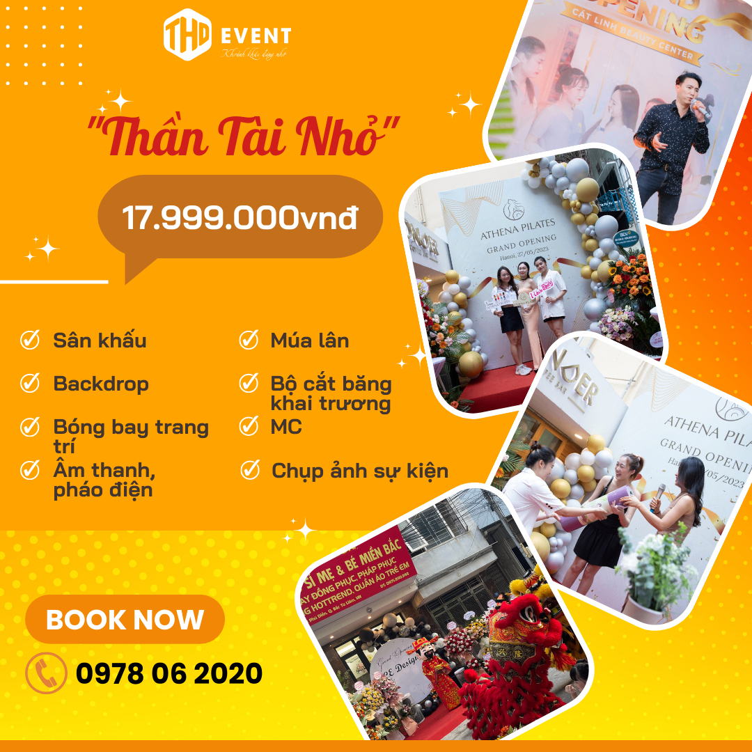 Ưu đãi chương trình tháng 8 - Gói tổ chức lễ khai trương nhỏ