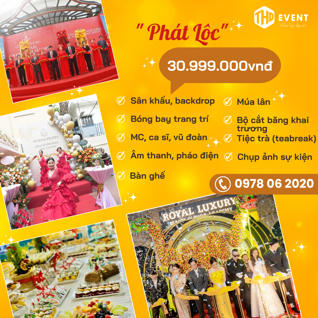 Ưu đãi chương trình tháng 8 - Gói tổ chức lễ khai trương " Phát Lộc" - Hình 1