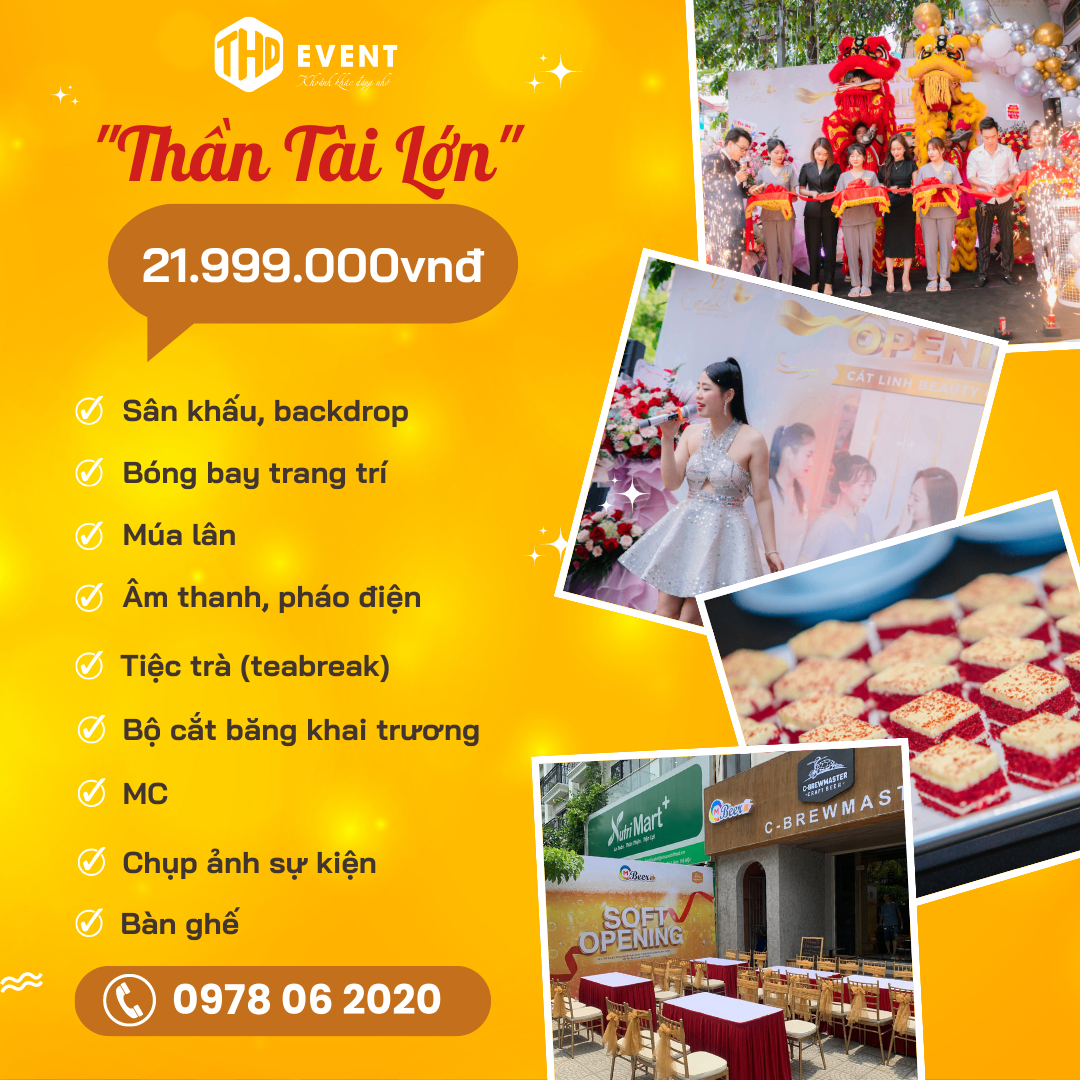 Ưu đãi chương trình tháng 8 - Gói tổ chức lễ khai trương lớn